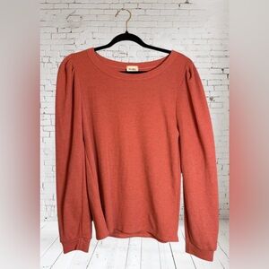 BiBi 🧡 Coral Waffle Knit Pullover Sweater